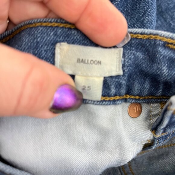MADEWELL-‎ Balloon Jeans in Ellisboro Wash Dark Denim 80s Classic Size 25 - Picture 4 of 6
